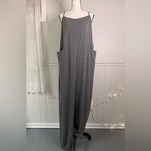 NWOT Gray Sleeveless Comfy Jumpsuit with Pockets
